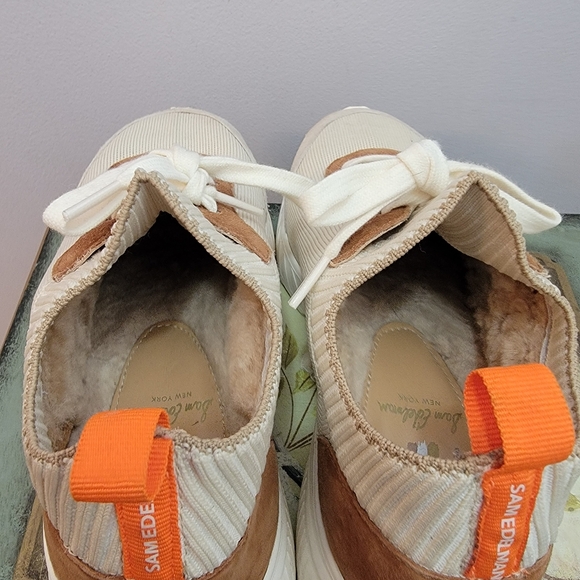 Sam Edelman Stokton Slip On Sherpa Lined Cream/Brown/Gray Size 7 Made In Italy - Picture 6 of 9